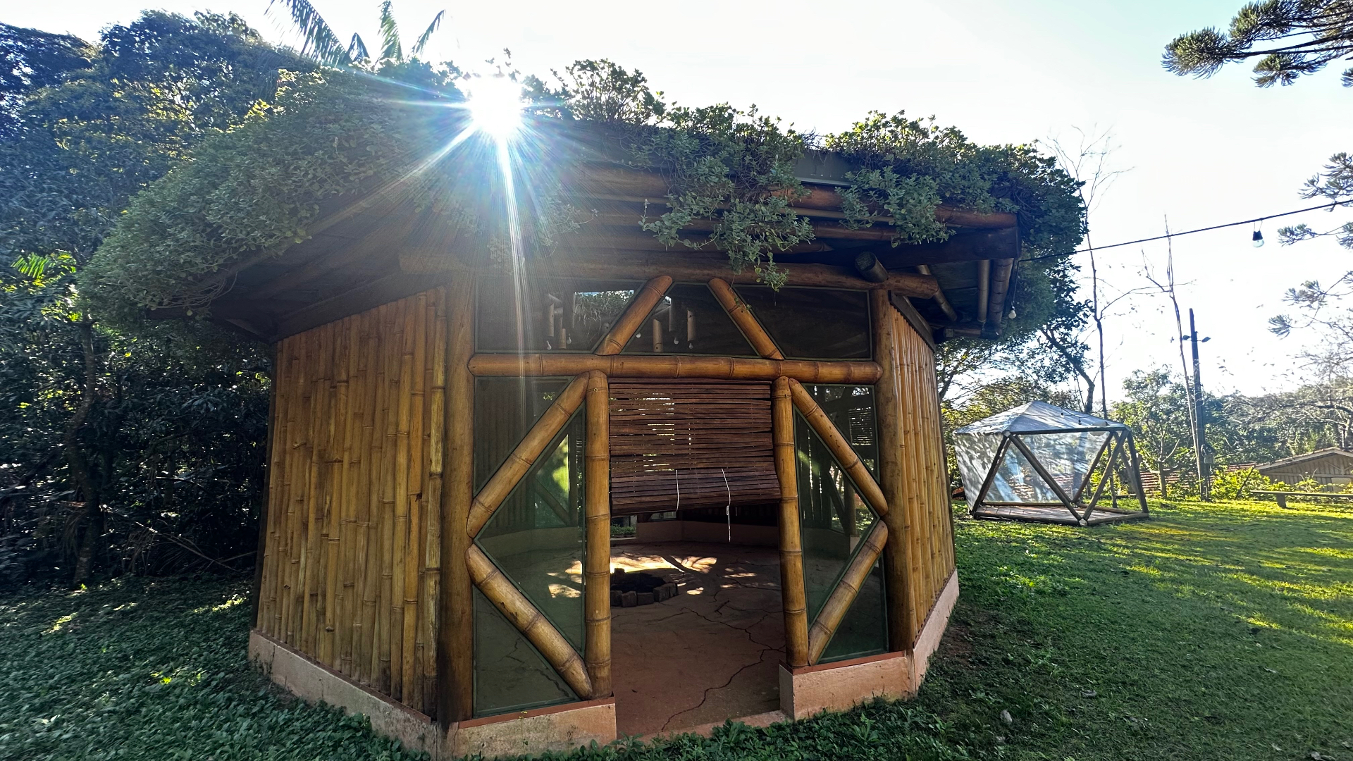 Espaço de bambu para vivências